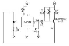 LED燈閉環(huán)強度控制和MLX10803 LED驅(qū)動器的原理圖