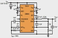 高轉換率，符合CISPR 5類電磁輻射標準的Silent Switcher(穩(wěn)壓器)