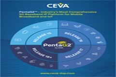 CEVA為移動寬帶和物聯網提供業界最全面的5G 基帶平臺 IP——PentaG2 大幅簡化5G新電波調制解調器設計