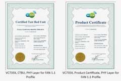 聯(lián)芯通VC735X被Wi－SUN聯(lián)盟認證為第一個FAN 1．1認證測試用基準器(CTBU)