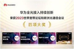 華為榮獲2023世界寬帶論壇和歐洲光通信會議四項大獎