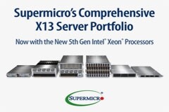 Supermicro推出搭載全新第五代Intel Xeon 處理器，專為AI、云端服務供應商、存儲和邊緣計算優(yōu)化的機柜級解決方案