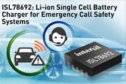Intersil推出用于延長汽車eCall系統后備電池工作時間的高集成度鋰離子電池充電器