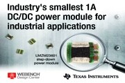 業內最小的36V、1A DC／DC降壓電源模塊縮小電路板空間達58%