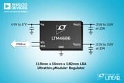 具數字電源系統管理功能的雙通道10A、單通道20A超薄型μModule穩壓器