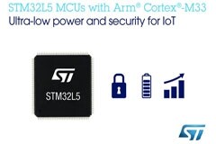ST推出面向IoT的首款兼?zhèn)涑凸呐c數(shù)據(jù)安全的新一代STM32L5微控制器