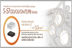 ABLIC推出全球最薄封裝的S－57GD、S－57GS、S－57GN、S－57TZ和S－57RB系列，擴(kuò)充汽車霍爾效應(yīng)IC的產(chǎn)品陣容