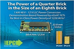 EPC推出超高功率密度1226 W/in、1kW的48 V/12 VLLC轉(zhuǎn)換器