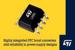 意法半導體高集成度PFC升壓轉換器，解決啟動電路設計挑戰