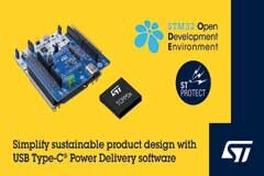 意法半導體發布支持STM32 微控制器的 USB Type－C Power Delivery 軟件，簡化可持續產品設計
