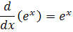 derivative of e raised to the power of x