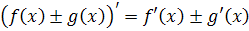 derivative of the sum of two functions