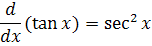 derivative of the tangent function