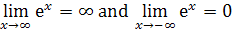 limit of e raised to the x at infinity
