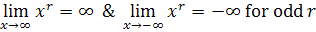 limit of x raised to a constant for odd r