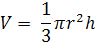 volume of a right circular cone