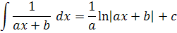 integral of linear function raised to -1