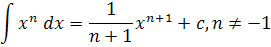 integral of a variable raised to a power