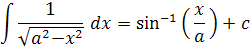 common integral with inverse sine