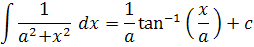 common integral with inverse tangent