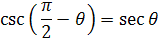 cofunction identity cosecant function