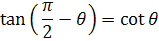 cofunction identity tangent function