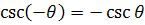 even and odd identity cosecant function