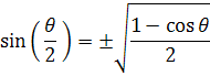 half angle identity sine function