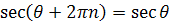 periodic identity secant function