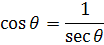 secant reciprocal identity